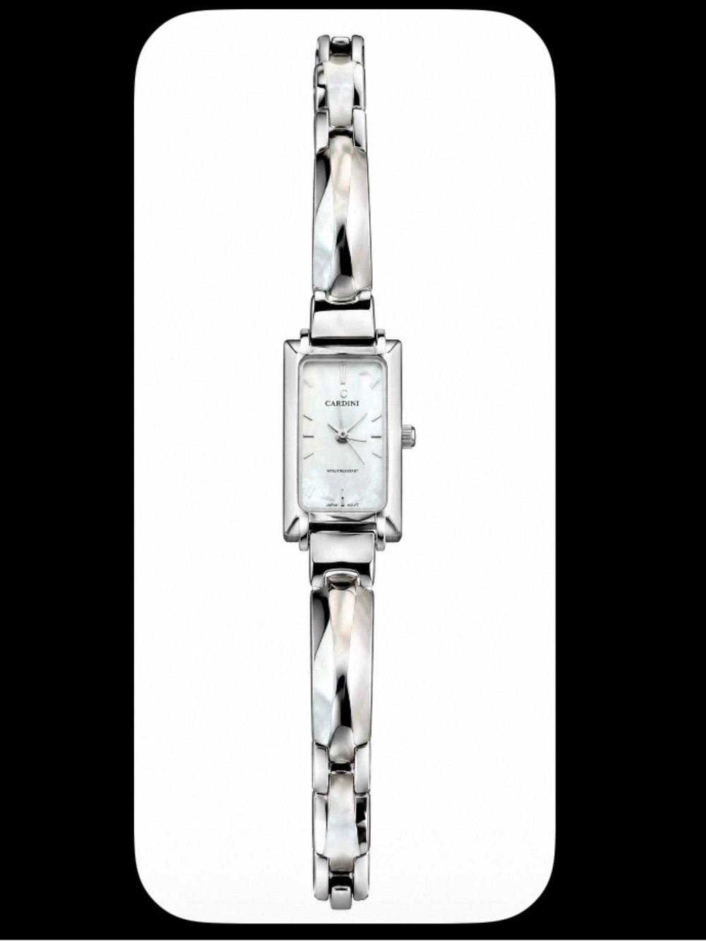 Vintage Cardini Rectangular Bangle Watch - Tested & Working (No Battery)